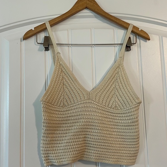 Crochet Crop Tank Sweater Top XS - Picture 1 of 5